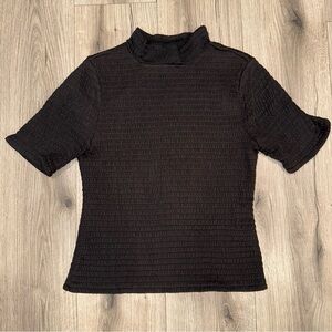 Halogen Smocked Neck Short Sleeve top